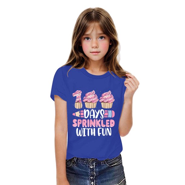 Fiudx Camiseta para Niños, Suave Mezcla de Poliéster, Cuello Redondo Comodo, Manga Corta, Informal, para Uso Diario, Ideal para Niños y Niñas. Se Recomienda Lavar a Mano.