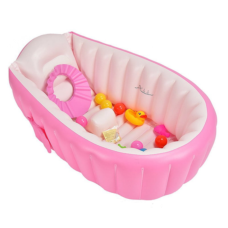Non Toxic Bath Tub with Adjustable Safety Bath Seat Support Mat Blue UNCHAIN Portable Foldable Baby Pet Bathtub Lightweight Shower Bed Newborn Infant Bathtub Set 