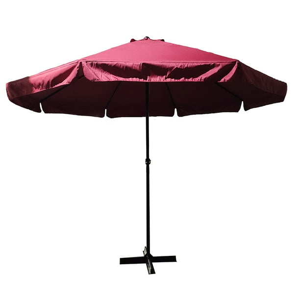 Hommoo 16 4 Feet Outdoor Patio Umbrella Red Walmart Com Walmart Com