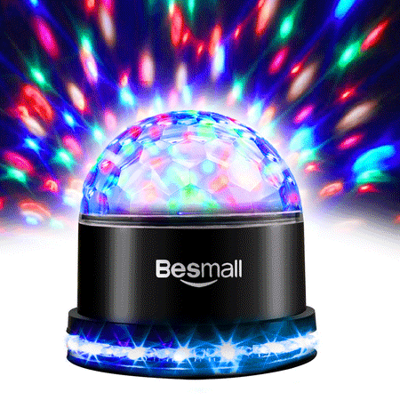 CoastaCloud Christmas Party Stage Lights Par Lights DJ Lights Sound activated Color Changing 9W Rotating RGB LED Lights Crystal Magic Rotating Ball for Halloween Christmas Party Wedding Show Club Pub
