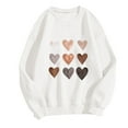thumbnail image 2 of POROPL White Crewneck Sweatshirts Women Fashion Long Sleeve Sweatshirt Casual Loose Hearts Print Pullover Fall Clothing, 2 of 3