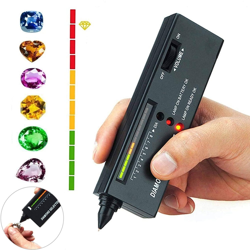 Diamond Gems Tester Pen Portable Gemstone Selector Tool LED Indicator #a 