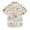 Cute Rabbit Face and Flowers, variant on Small Short Sleeve Button Down Shirts Cartoon Bear Face Casual Shirt 3-10 Years