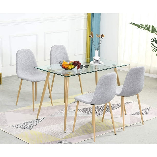 Omni House 5 Pieces Dining Table Set for 4,Space Saving Dinner Table