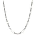 thumbnail image 1 of Bracelet Chaîne Gourmette Demi-Ronde en Argent Sterling 925 Rhodié 7 Pouces, 1 of 5