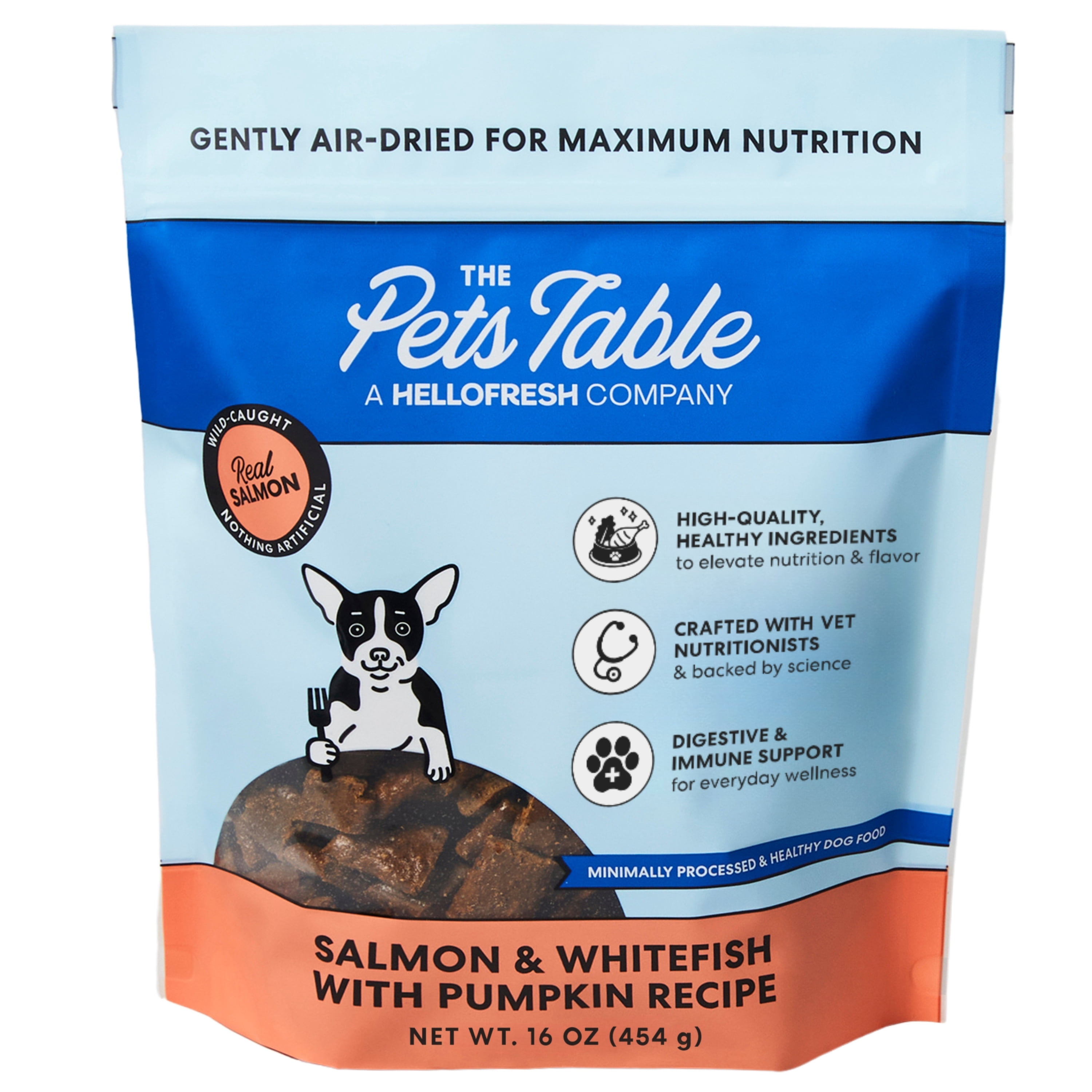 Bundle: The Pets Table Beef & Berries, Chicken & Sweet Potato, Salmon & Whitefish with Pumpkin, Lamb & Beef with Brown Rice, Turkey & Spinach Air-Dried Dog Food, 1 lb bag, pack of 5