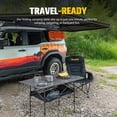 thumbnail image 3 of BUNKER INDUST Folding Camping Table, Outdoor Portable Roll-Top Aluminum Table with Carry Bag for Picnic,Beach,BBQ,Backyards, Adjustable Height, 3 of 9
