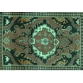 thumbnail image 1 of Ahgly Company Indoor Rectangle Medallion Turquoise Blue Traditional Area Rugs, 7' x 9', 1 of 4