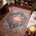 thumbnail image 4 of TWINNIS Boho Area Rug Soft Indoor Living Room Carpet,Red Bohemian Rug for Bedroom,2'x3'Non-Slip Washable Decorative Rug, 4 of 7