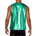 thumbnail image 3 of INSPIRE CHIC Metallic Tank Top for Men's Round Neck Shiny Disco Party Sleeveless Vest XL Green, 3 of 6