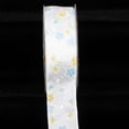 thumbnail image 2 of White and Blue Flower Print with Pearl Edge Wired Craft Ribbon 1.5" x 80 Yards, 2 of 2
