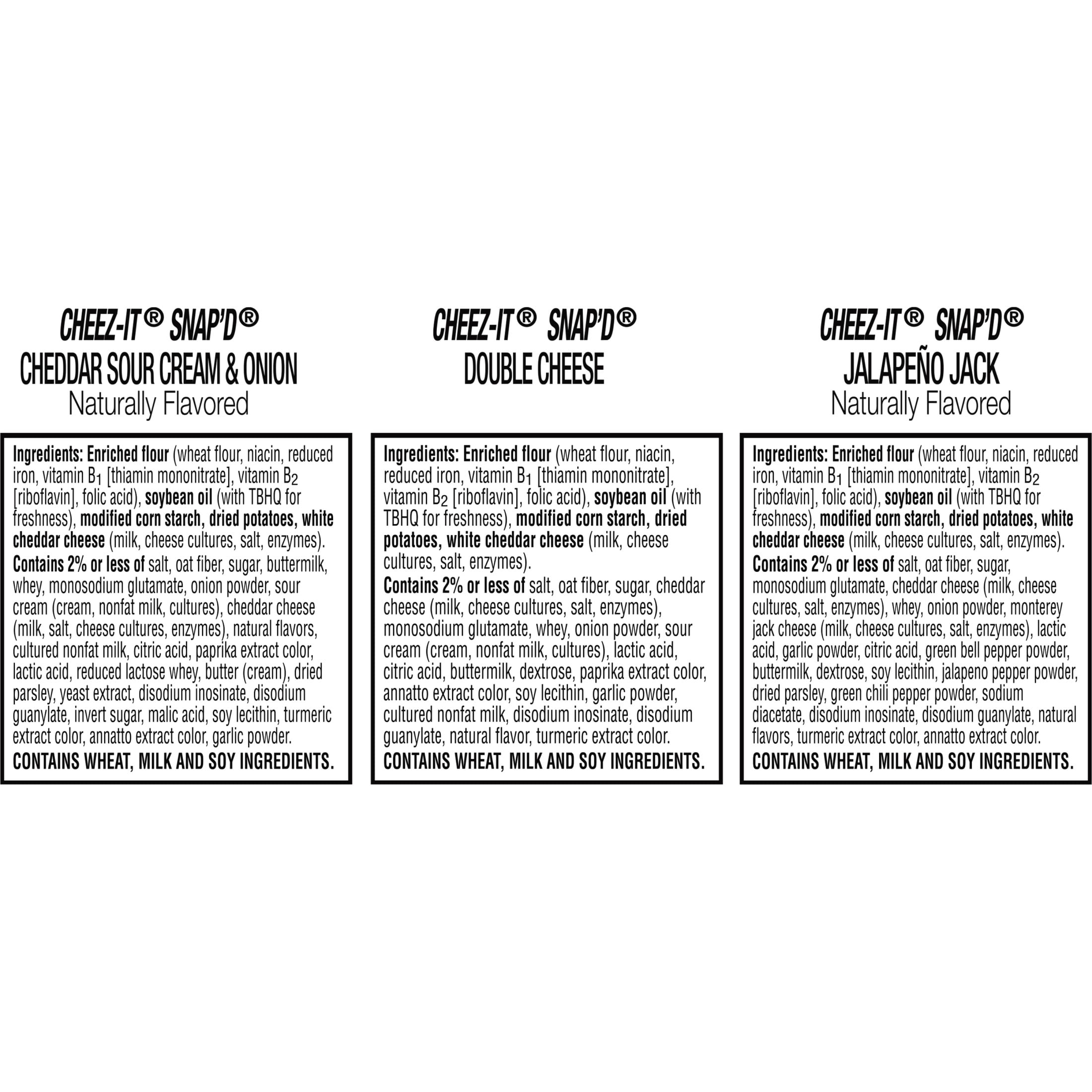 Cheez-It Snap'd Variety Pack Cheese Cracker Chips, Thin Crisps, 20 Count