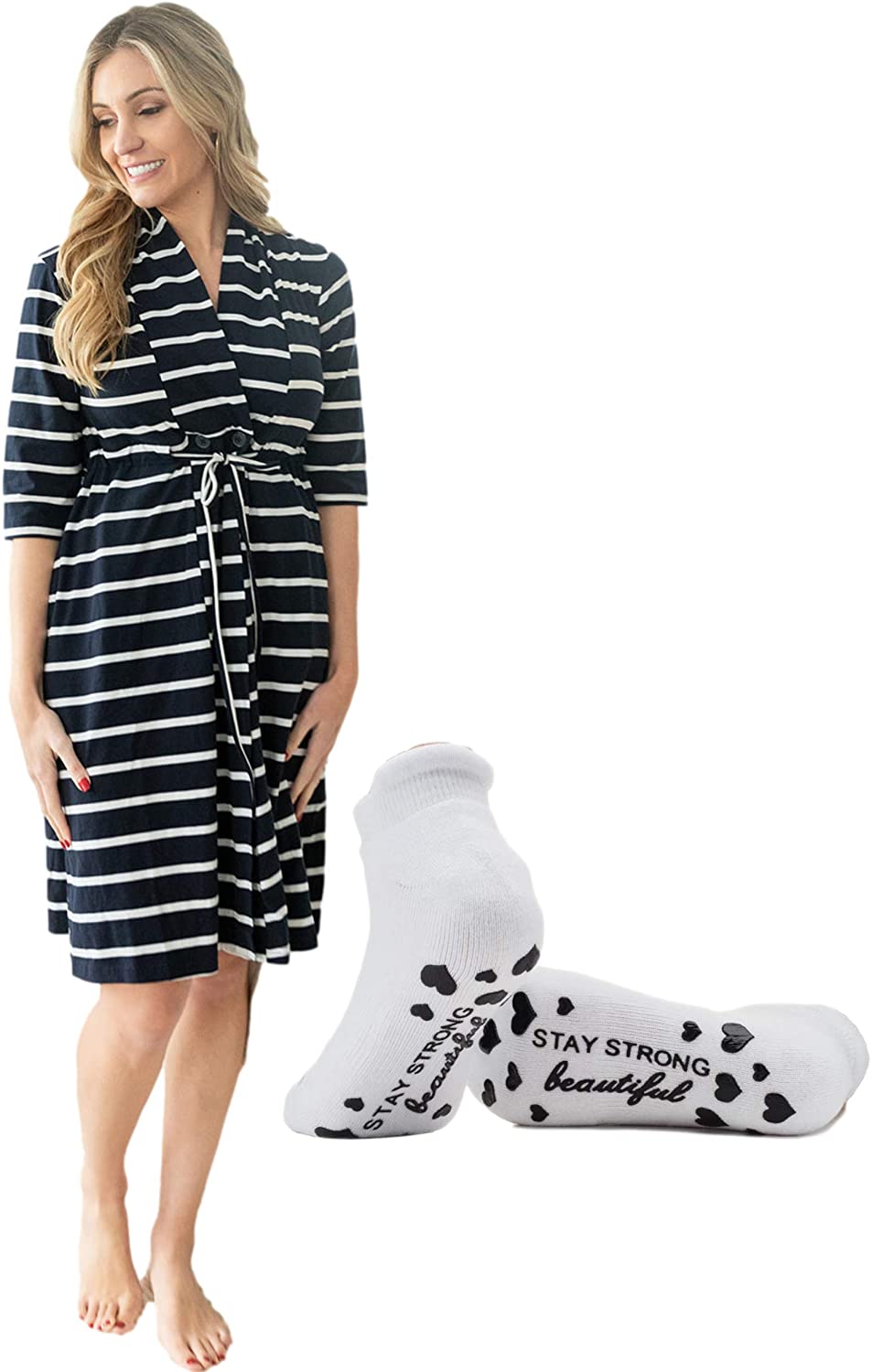 Gownies Post Surgery Recovery Robe & Motivational Socks/Mastectomy