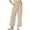 Khaki, variant on Simua Women's Cotton Linen Summer Palazzo Pants Flowy Wide Leg Beach Trousers with Pockets