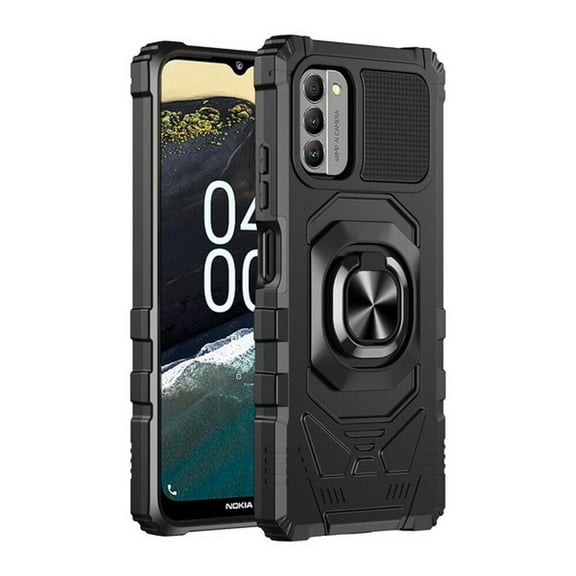 Kaleidio Case For Samsung Galaxy A54 5G [Robotic Hybrid] Rugged Shockproof [Ring Stand] Magnetic Armor Impact Cover [Black/Black]
