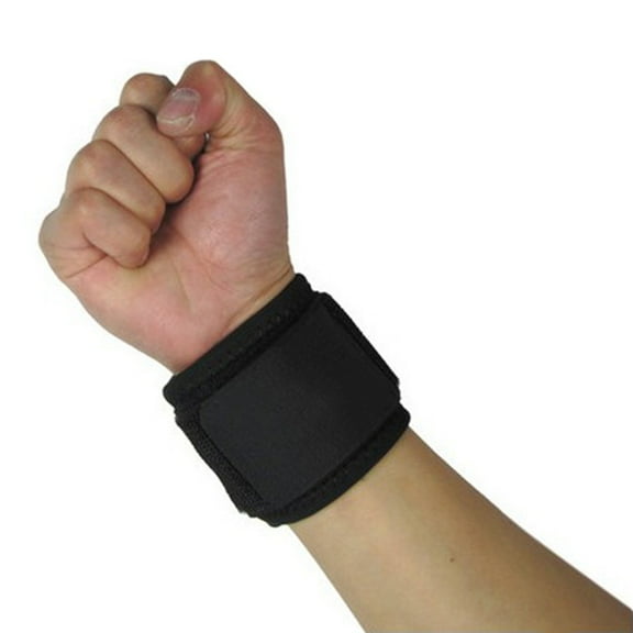Ruanlalo 1Pair Unisex Sport Adjustable Wristband Wrist Brace Support Bandage Gym Strap Black