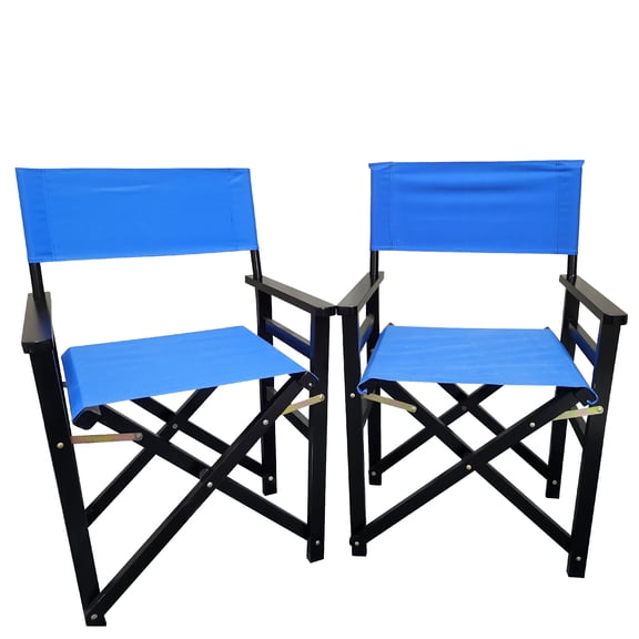 2 Piece/Set,23"x20"x36",Easy To Clean and Breathable, Strong Bearing Capacity, Durable,Folding Chair Wooden Director Chair Canvas Folding Chair Folding Chair  Populus   Canvas (Color : Blue)