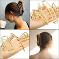 thumbnail image 4 of 4 PCS Mental Large Hair Claw Clips for Long Short Hair, Strong Hold Claw Barrettes for Thin Thick Heavy Hair, Big Non-Slip Hair Catch Barrette Jaw Clamp, Fashion Hair Styling Accessories for Women, 4 of 9