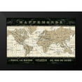 thumbnail image 2 of Pela Studio 24x17 Black Modern Framed Museum Art Print Titled - Mappemonde, 2 of 5