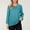 Green, variant on Dpytoraw Women's Casual V Neck Pullover 3 4 Sleeve Solid Color Base Top Plus Size Tops