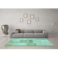 thumbnail image 3 of Ahgly Company Machine Washable Indoor Rectangle Patchwork Light Blue Transitional Area Rugs, 7' x 9', 3 of 4