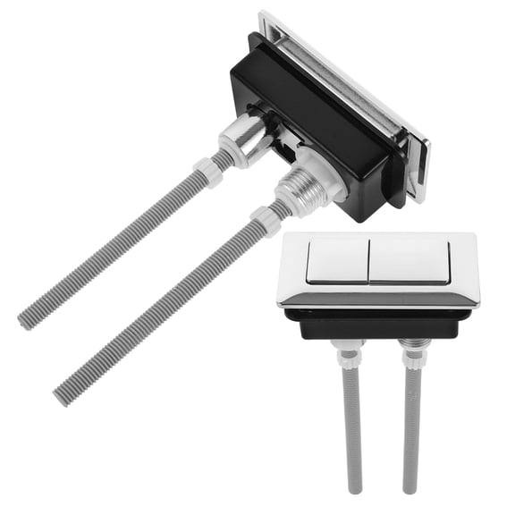 OULII 2Pcs Dual Flush Toilet Button Replacement Silver for Universal Toilet Tank Compatibility