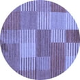 thumbnail image 1 of Ahgly Company Machine Washable Indoor Round Checkered Blue Modern Area Rugs, 6' Round, 1 of 4