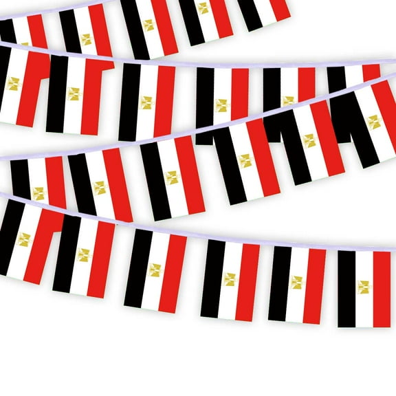 30 PCS Egypt Flag String,32 FT Egyptian Bunting,Decoration Banner for Outdoor Indoor Patio Yard Decor
