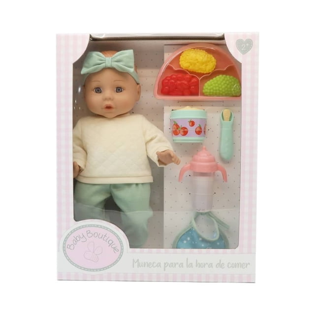 Set de Muñeca Baby Boutique con Accesorios para Alimentar con Biberón Mágico con Cuchara Mágica 13 Piezas Multicolor