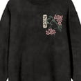 thumbnail image 7 of Godzilla Vintage-Inspired Kanji Design Adult Black Salt Mineral Wash Crew Neck Sweatshirt-Small, 7 of 7