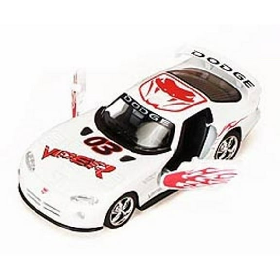 Dodge Viper Race Car #03, White - Kinsmart 5039DF - 1/36 scale Diecast Model Toy Car (Brand New, but NOT IN BOX)