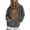 Gray, variant on Hooded Sweatshirt for Womens Gray with Pocket Oversized Pullover Pumpkin Print Fall Ladies Tops M