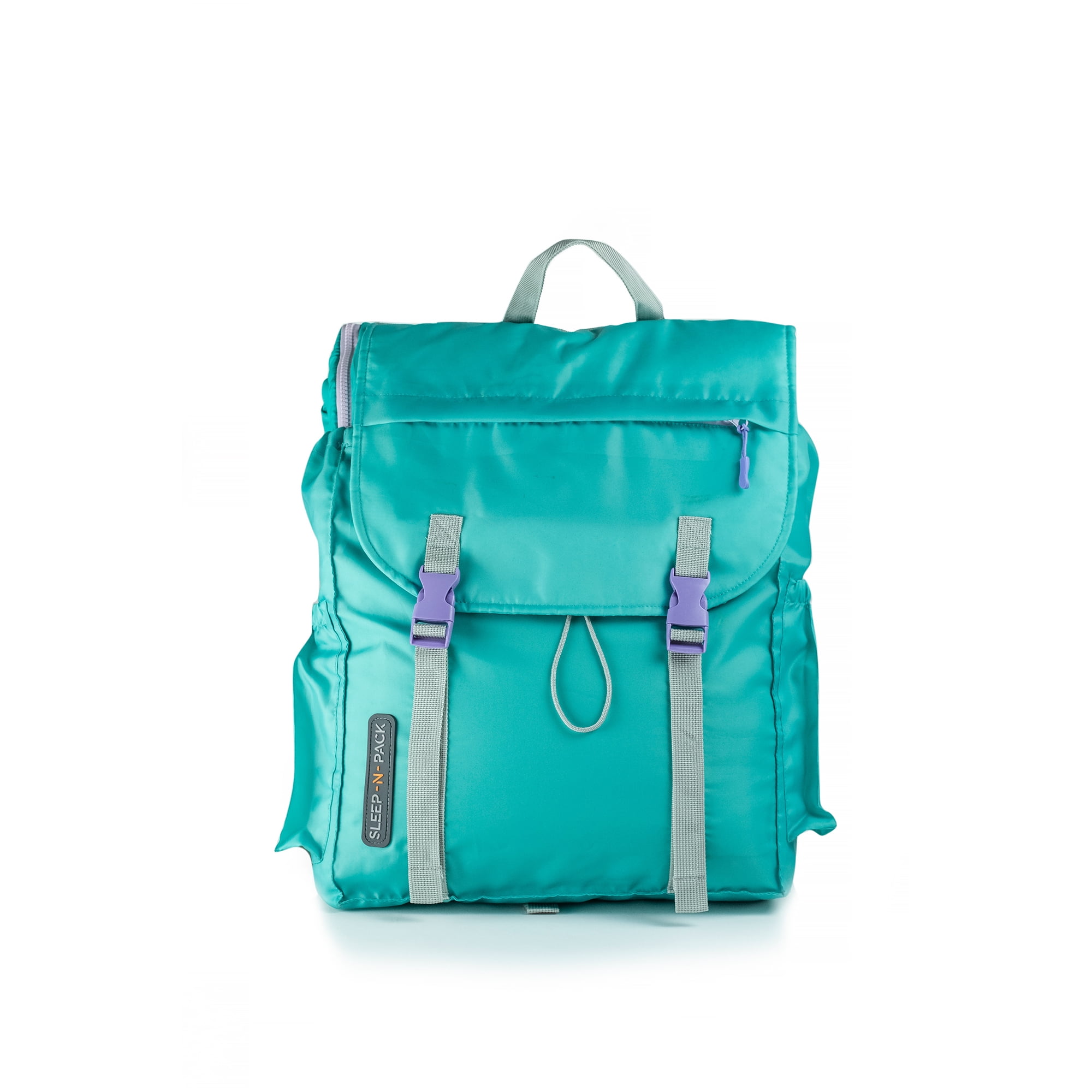 Mimish Sleep-N-Pack, 37F Kid's Sleeping Bag & Backpack, Teal/Light Teal