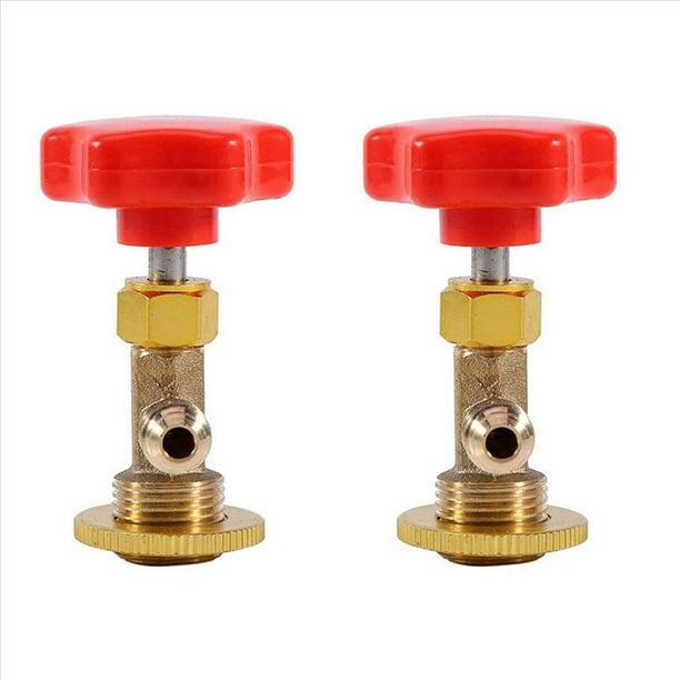 2X R134A Abrebotellas Frasco Abrelatas Grifo M14 / 1/4Pulgadas Sae Coche Auto Aire Acondicionado Refrigerante Abrelatas Valvula de Grifo + Rojo Abrelatas de Botella