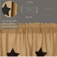 thumbnail image 2 of VHC Brands Burlap Natural with Black Stars Primitive 16"x60" Valance Tan Rod Pocket Stenciled Cotton Kitchen Window Curtains, 2 of 5
