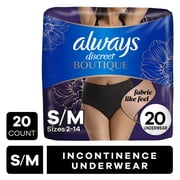 (4 pack) Always Discreet Boutique, Reimagined Adult Diapers for Women Size S/M, 20 Count