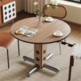 thumbnail image 6 of 39.76" Round Table Top Wood - Walnut & Black Double Sided, Outdoor Dining Replacement for Restaurants, Cafes, Bars, 6 of 10
