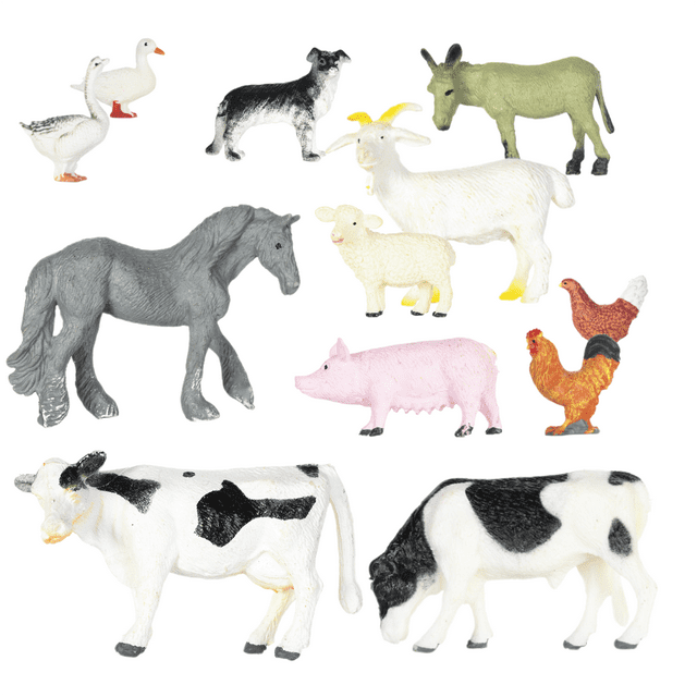 12Pcs Farm Animals Figures Toy ,Farm Animal Counters for Boys and Girls