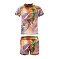 thumbnail image 5 of The Legend of Zelda Boys Two Piece Swimsuit Kids Swimwear Set Short Sleeve Bathing Suit Trunks And Shirt, 5 of 7