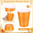 thumbnail image 2 of JJEAN-50 Pack Disposable Plastic Cups 12 Ounce Orange Solo Cups Drinking Party Cups Bulk Party Cups for Fall Thanksgiving, Wedding Birthday Parties, Picnics Events, 2 of 4