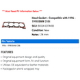 thumbnail image 2 of Head Gasket - Compatible with 1996 - 1998 BMW 318i 1997, 2 of 2