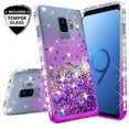 thumbnail image 1 of Compatible for Samsung Galaxy S9 Plus Case, with [Temper Glass Screen Protector] SOGA Diamond Glitter Liquid Quicksand Cover Cute Girl Women Phone Case [Clear/Purple], 1 of 6