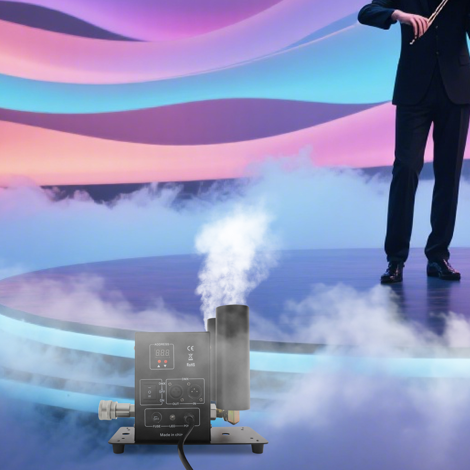 1 PCS CO2 Jet Machine, Dual Nozzles CO2 Fog Machine, Jet Fog Machine for various outdoor performances, concerts, clubs, parties, bars, banquets