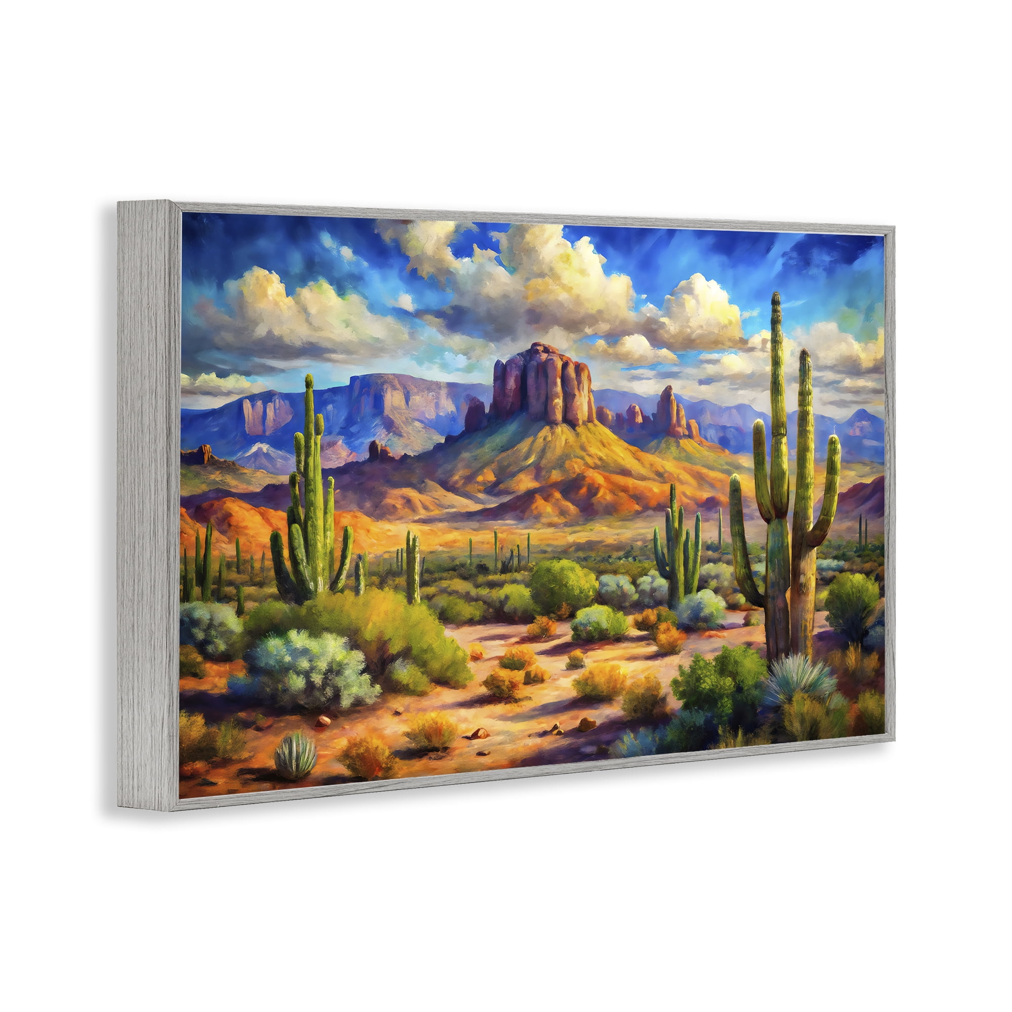 Stupell Industries Majestic Saguaro Desert Landscape Gray Framed Giclee Art, design by Creative Studio