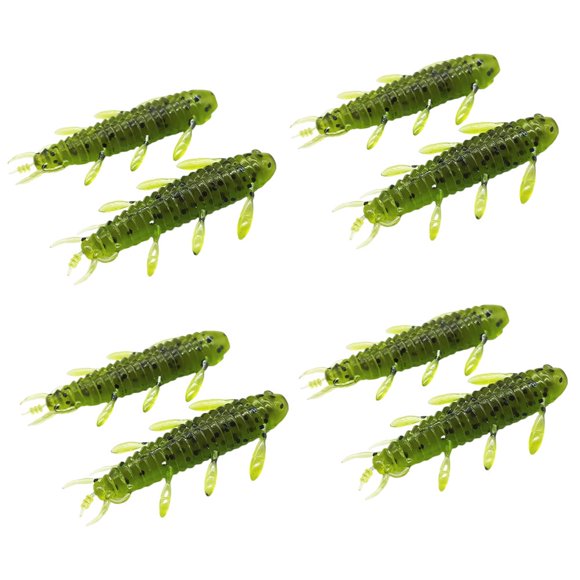HLONK 8Pcs/set Soft Wacky Worms Baits Plastic Fishing Lures Worms Fishing Lures Short Worms Artificial Baits Swimbaits