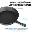 thumbnail image 4 of CASA LITUS Sartenes de Hierro Fundido (3 Pz. de 16, 21 y 27 cm) para Cocinar en Estufa, Horno, Asador, Fuego Directo, Resistente a Alta Temperatura, Antiadherentes Sin Tefl&oacute;n, Duraderos y R, 4 of 9