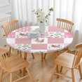 thumbnail image 3 of Stretch Fit Round Tablecloth with Water-Resistant Polyester and Floral Patterns, Elastic Hem Fits 44-52 Inch Diameter Tables Easily, 3 of 6