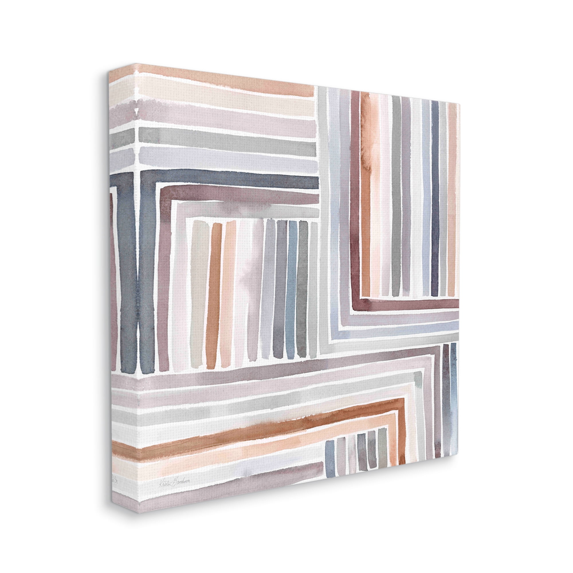Stupell Industries Structured Geometric Lines Abstract Square Shapes Painting Gallery Wrapped Canvas Print Wall Art, Design by Kristen Brockmon
