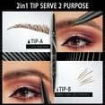 thumbnail image 6 of JAYWAYNE 4-Tip Head Liquid Eyebrow Pen, 2-in-1 Double-ended Microblading Pen with Ultra-Fine Point, Waterproof Formula for Natural Hair-Like Strokes, Dark Brown, 6 of 7