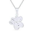 thumbnail image 2 of Blue Diamond Accent Paw Print Pendant Necklace Solid 925 Sterling Silver, 2 of 2